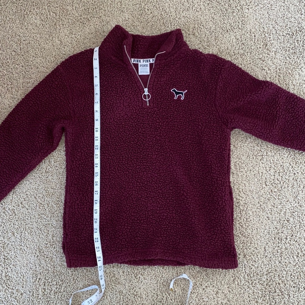 VS PINK maroon sherpa sweatshirt - Picture 5 of 5